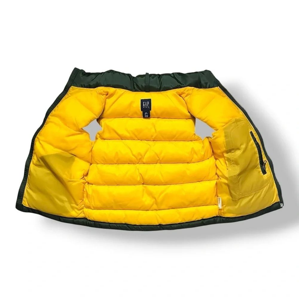 GAP kids | Green and Yellow Zip Puffer Vest (S)